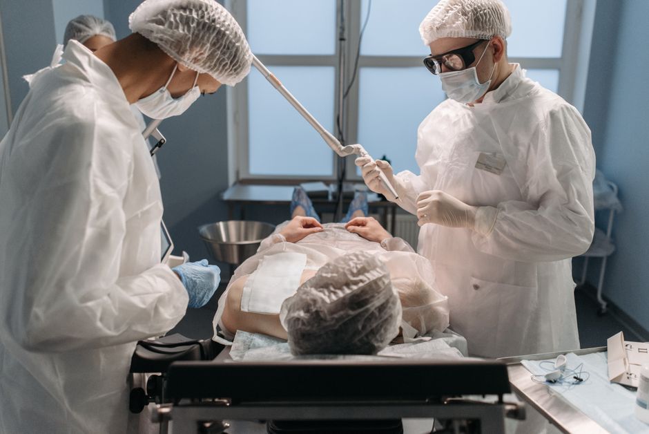modern surgical suite for breast revision - breast implant exchange procedure modern surgical suite for breast revision - breast implant exchange procedure