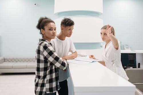 People at Registration in a Clinic