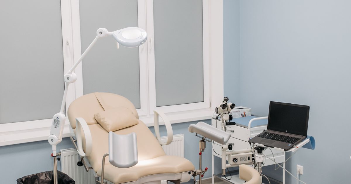 Modern hair restoration clinic examination room
