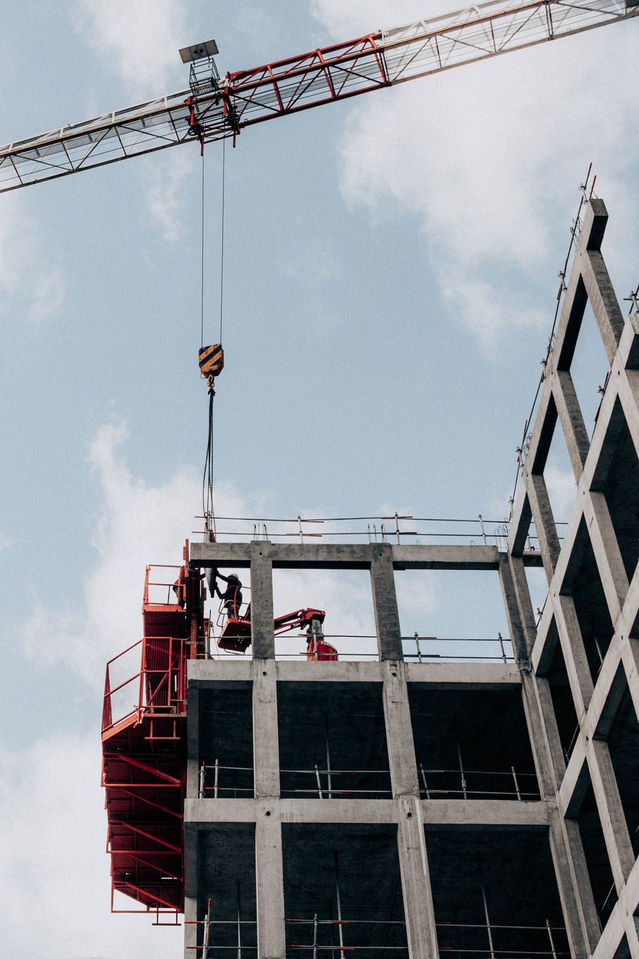 Construction site against a cloudy sky