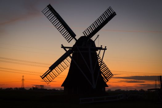 Silhouette of Windmill during Dusk