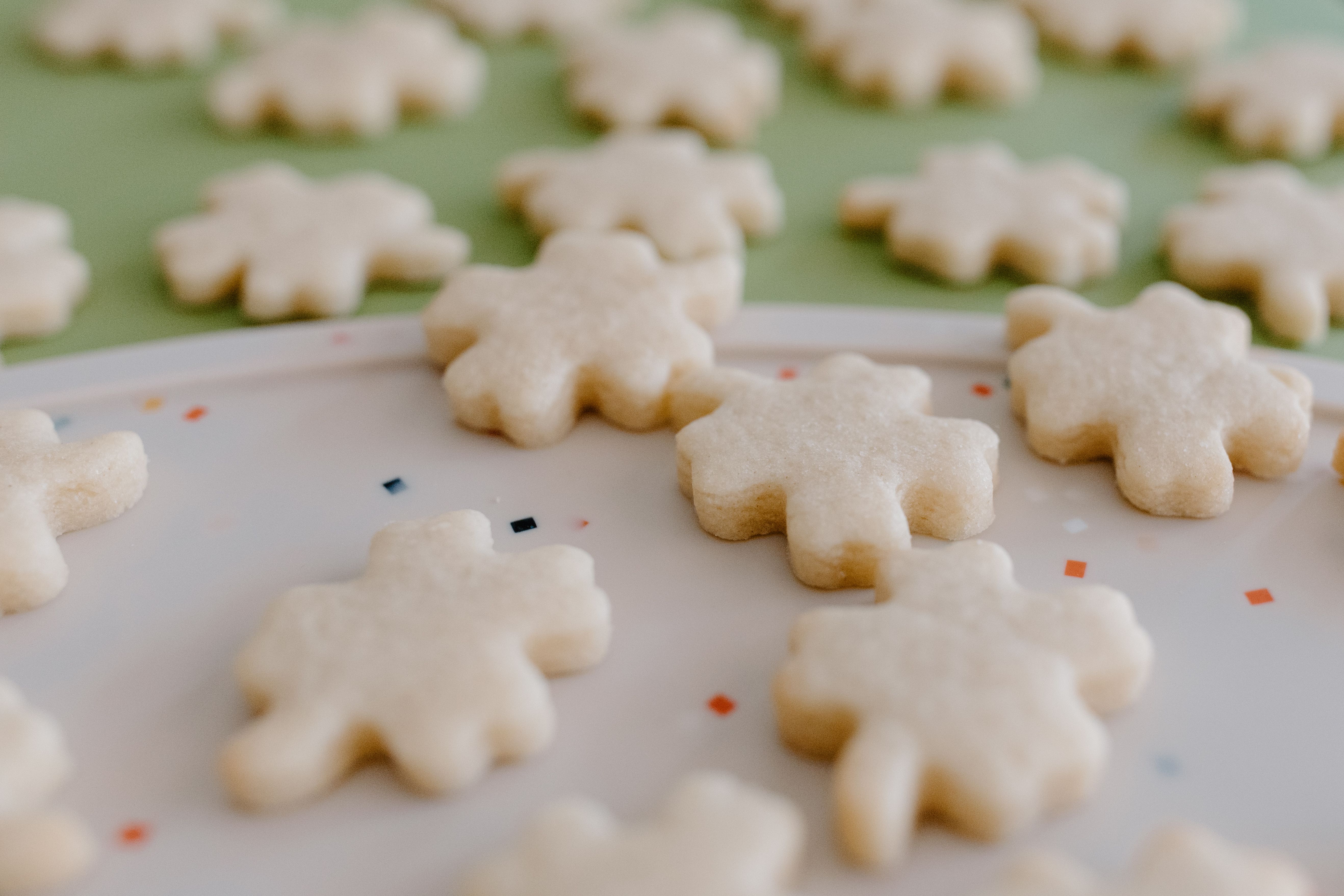 Hand-decorated pioneer woman vanilla almond sugar cookies with colorful royal icing