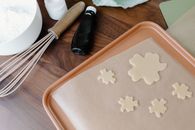 Molded Dough on a Tray with Baking Paper