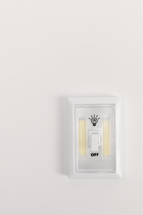 Free White Electric Switch Mounted on White Wall Stock Photo