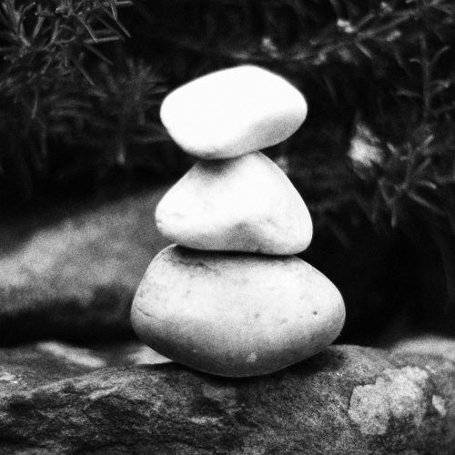 Free Gray Stone on Black and White Stock Photo