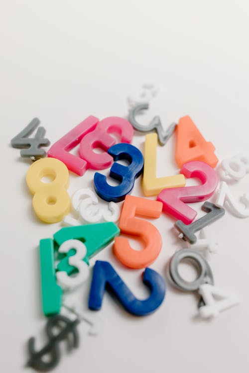 Free Colorful Number Blocks on the Table Stock Photo