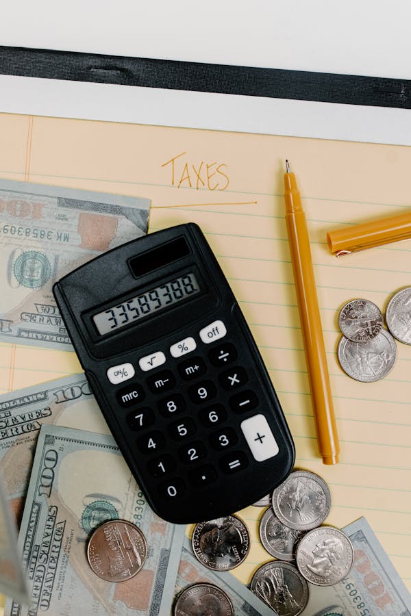 calculator and financial documents