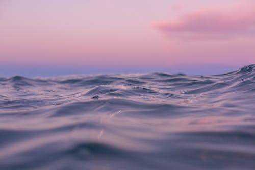 Close-Up Shot of a Water Surface during Sunset