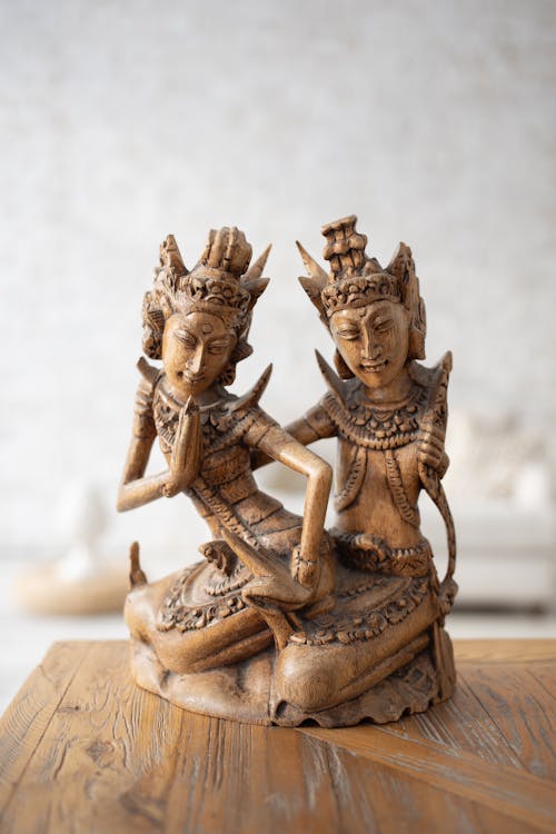 Free Close-Up Shot of a Wooden Figurine Stock Photo