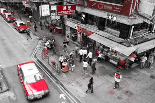 Selective Photography of Group of People Walking on Road