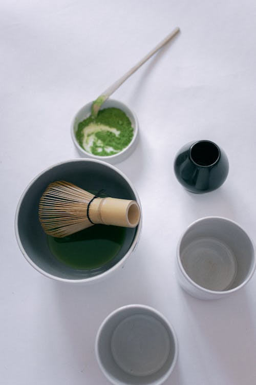 Free White Ceramic Mug With Green Liquid Stock Photo