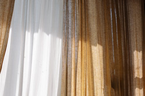 White and Brown Window Curtain