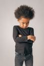 Offended black girl in studio