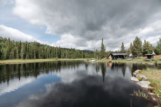 camp cabin lake