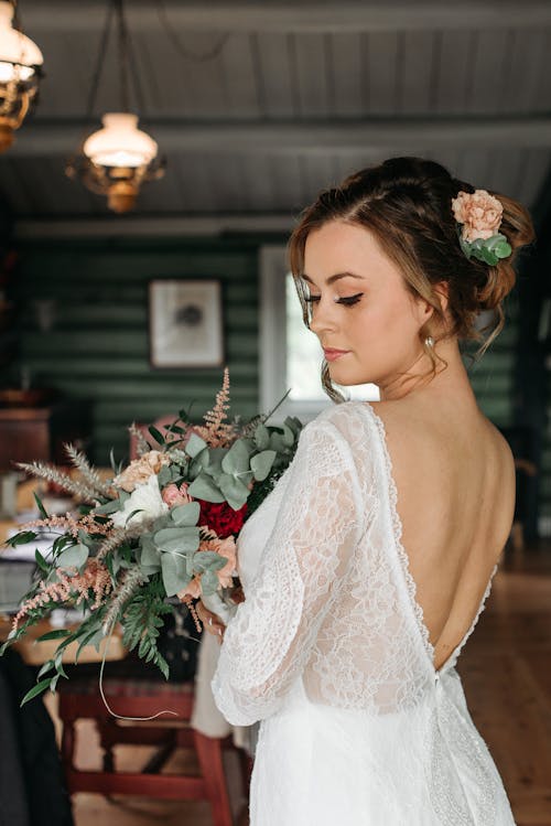 Beautiful Woman Wearing Bridal Gown