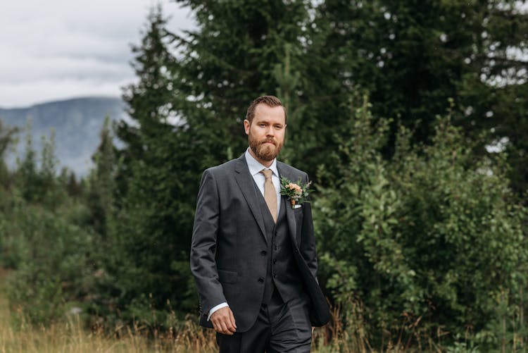 Bearded Man Wearing Suit