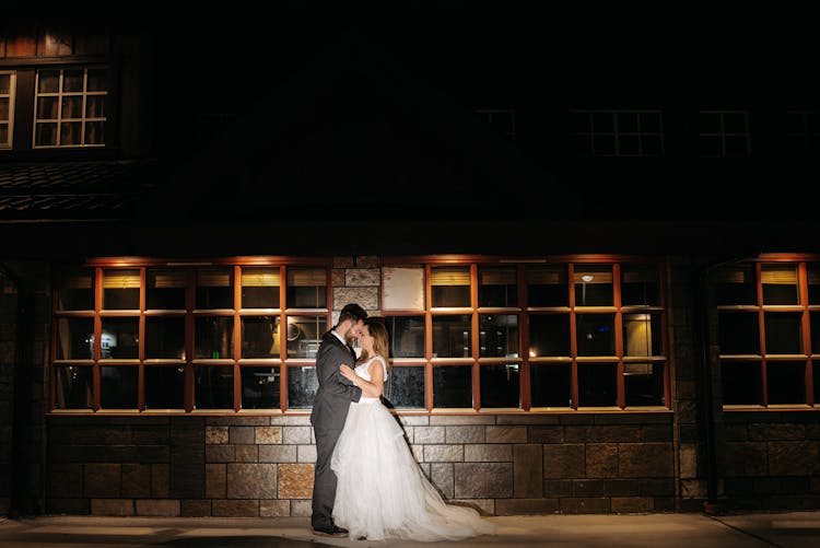 Bride And Groom Facing Each Other