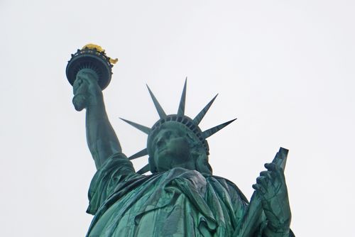 Free Close-up view of the Statue of Liberty, an iconic landmark in New York City known worldwide. Stock Photo