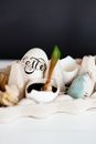 White and Black Egg Shell on White Cake