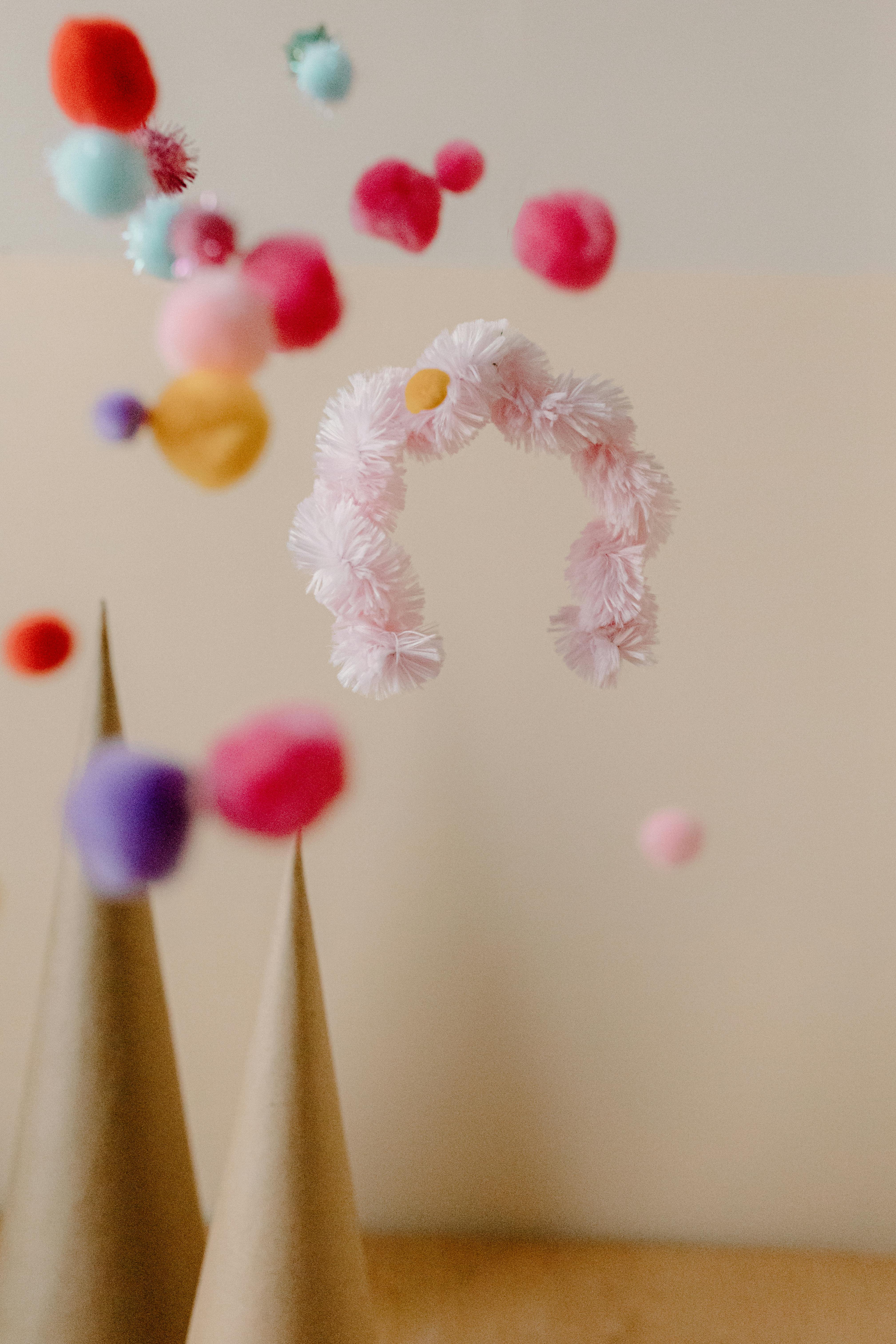 pink and white cotton candies