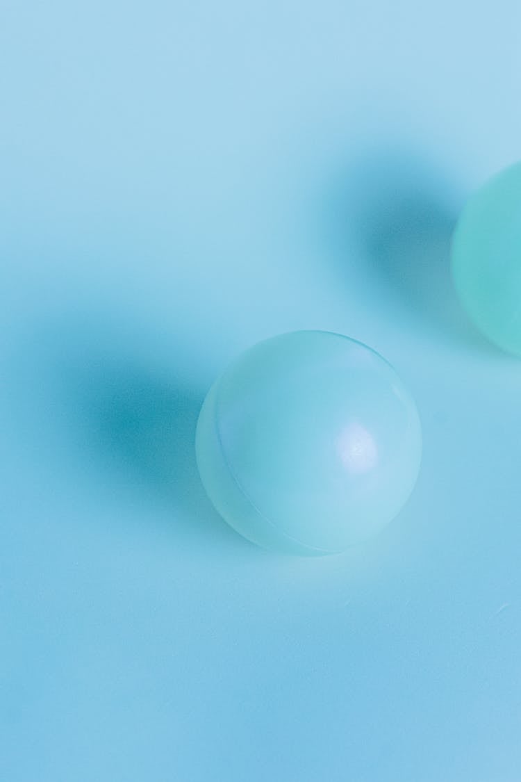 Close-Up Photo Of A Blue Ball