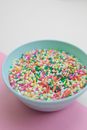 Pink Ceramic Bowl With Candies