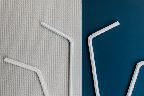 White and Blue Straws