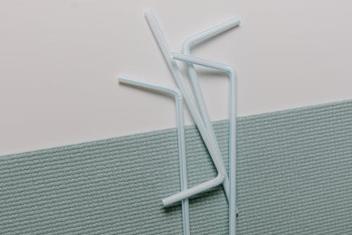 Close-Up Shot of Plastic Straws