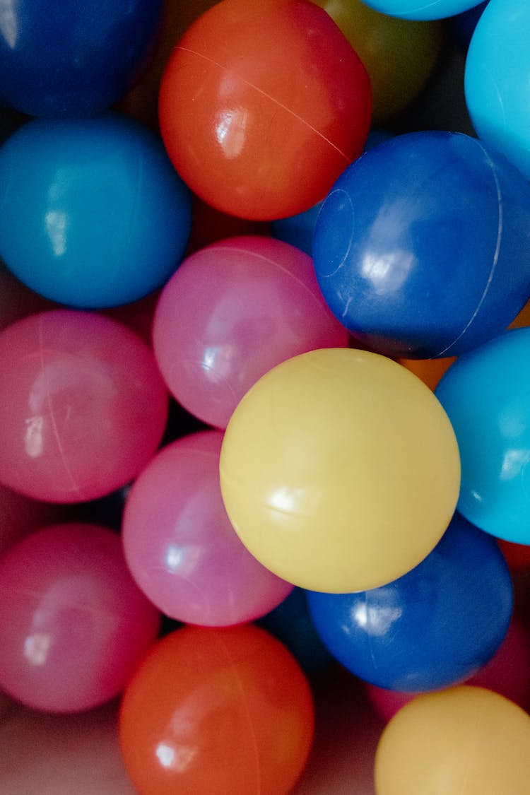 Blue Red And Orange Balloons