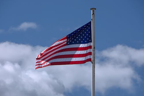 Free American Flag Waving Stock Photo