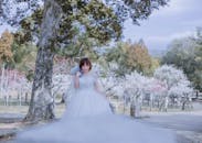 A Woman Wearing a Wedding Gown