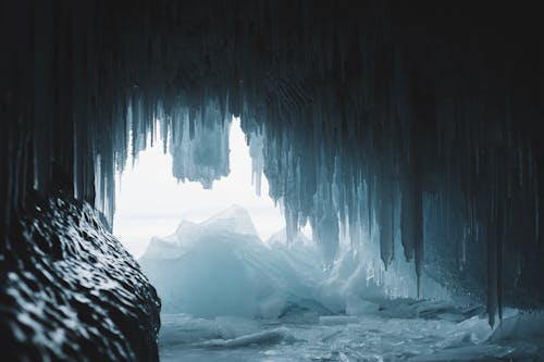 Free Ice in a Cave Stock Photo