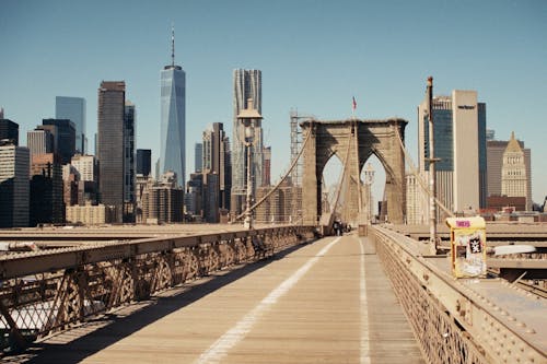 Photograph of the Brooklyn Bridge Near High-Rises