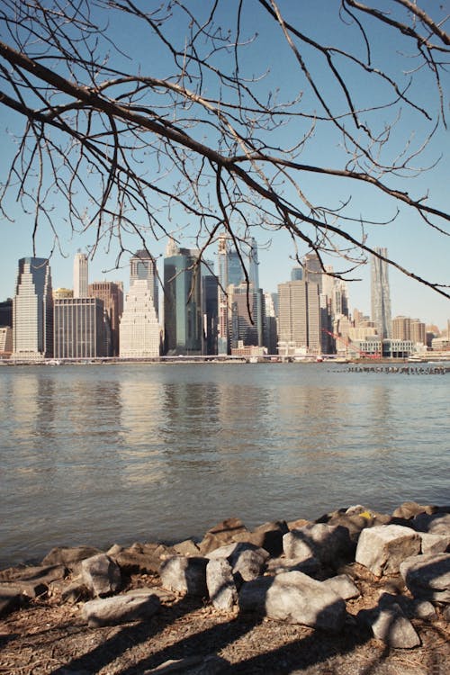 Free New York Cityscape in winter Photographed from Across Water  Stock Photo