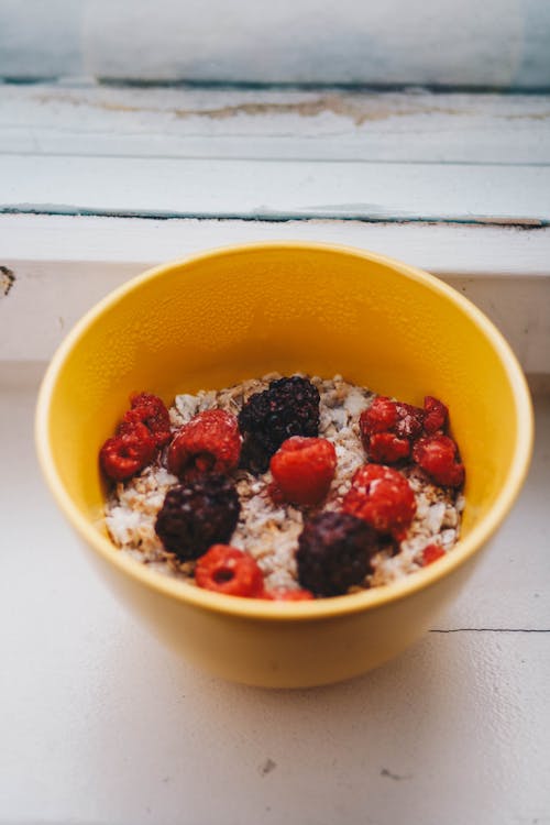 Delicious bowl with fresh berries and cereals