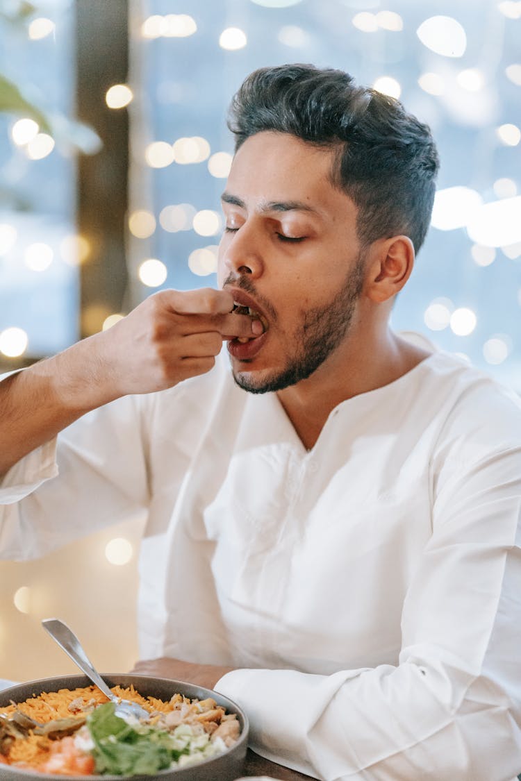 Man Having Dinner