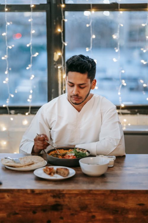 Man Having Dinner Free Stock Photo man-having-dinner-free-stock-photo