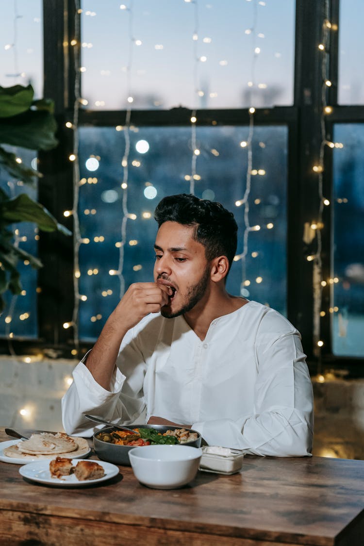 Man Having Dinner