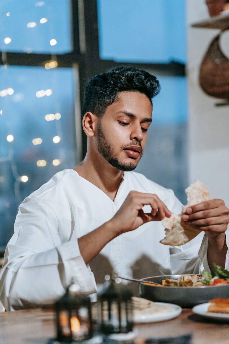 Man Having Dinner