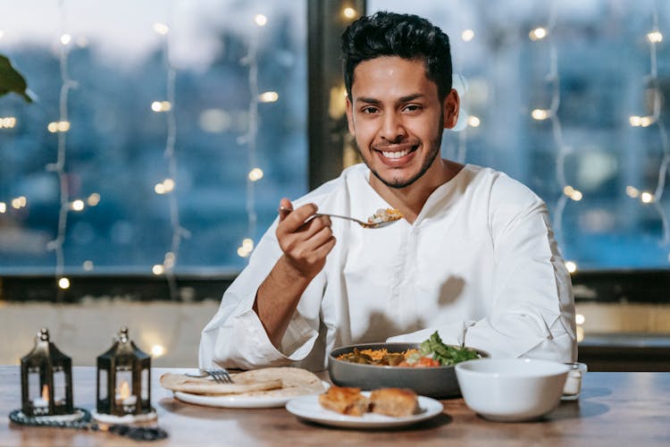 Man Having Dinner