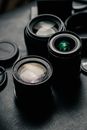 Black Camera Lens on Black Surface