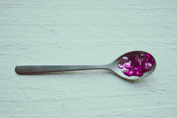 Purple Crystals On Spoon