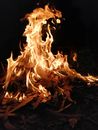 Fire in the Dark during Night Time