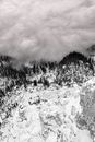 Grayscale Photography of Snow Covered Mountain