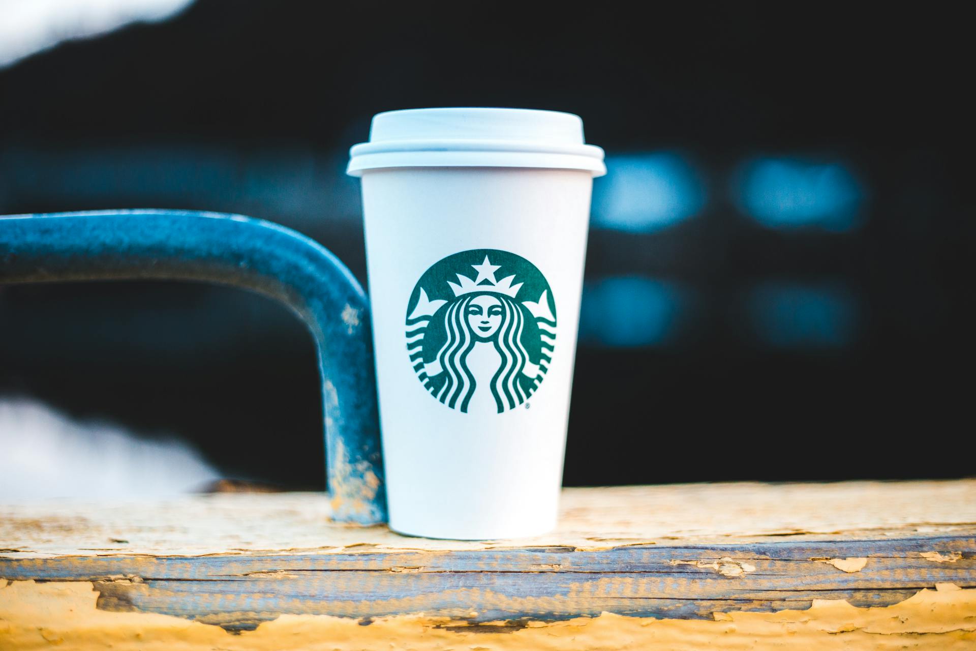 Close-Up Shot of a Starbucks Cup