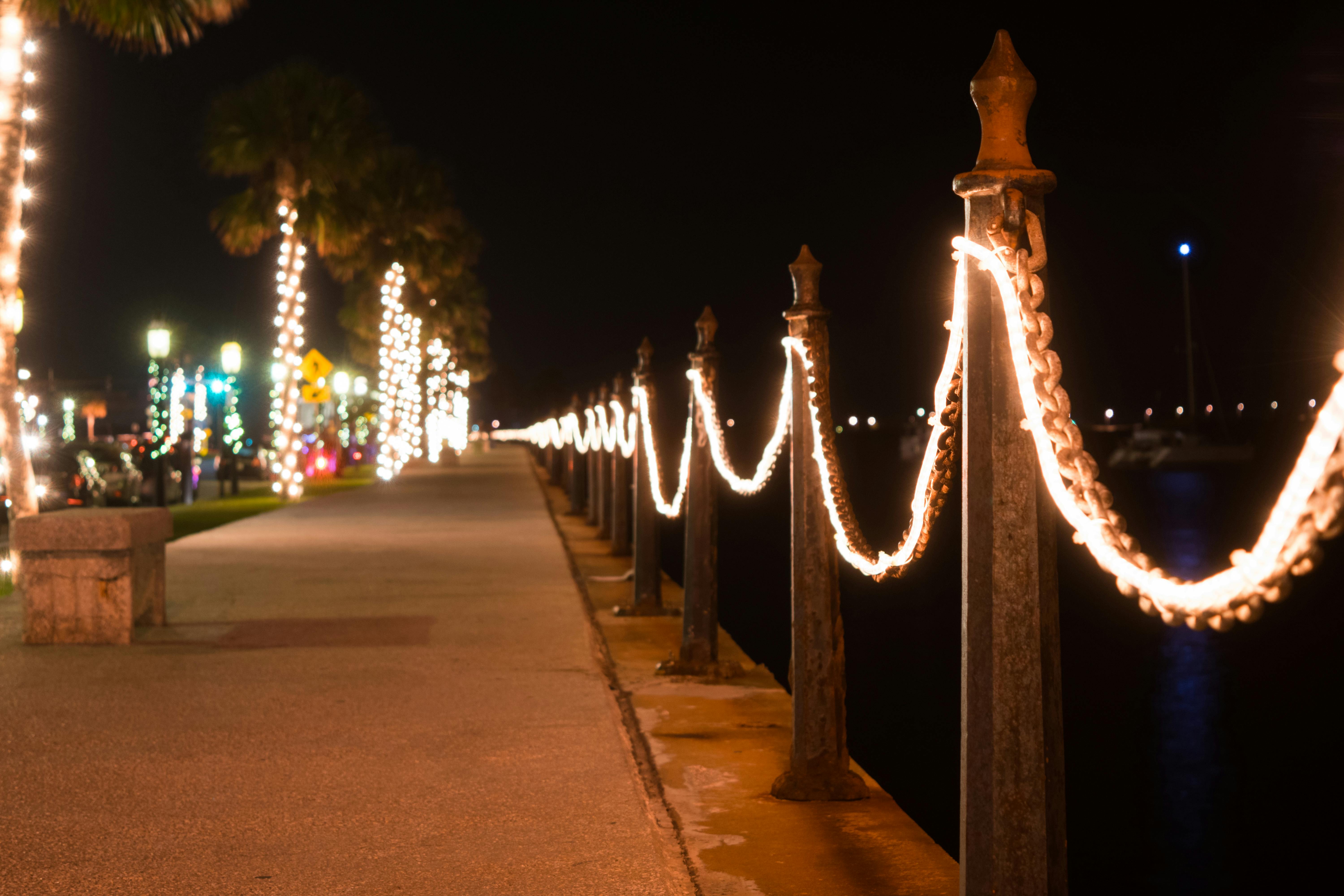 Free stock photo of christmas lights, long exposure, night