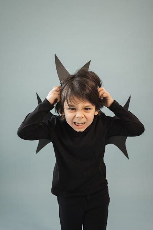 Free Furious boy in devil costume Stock Photo