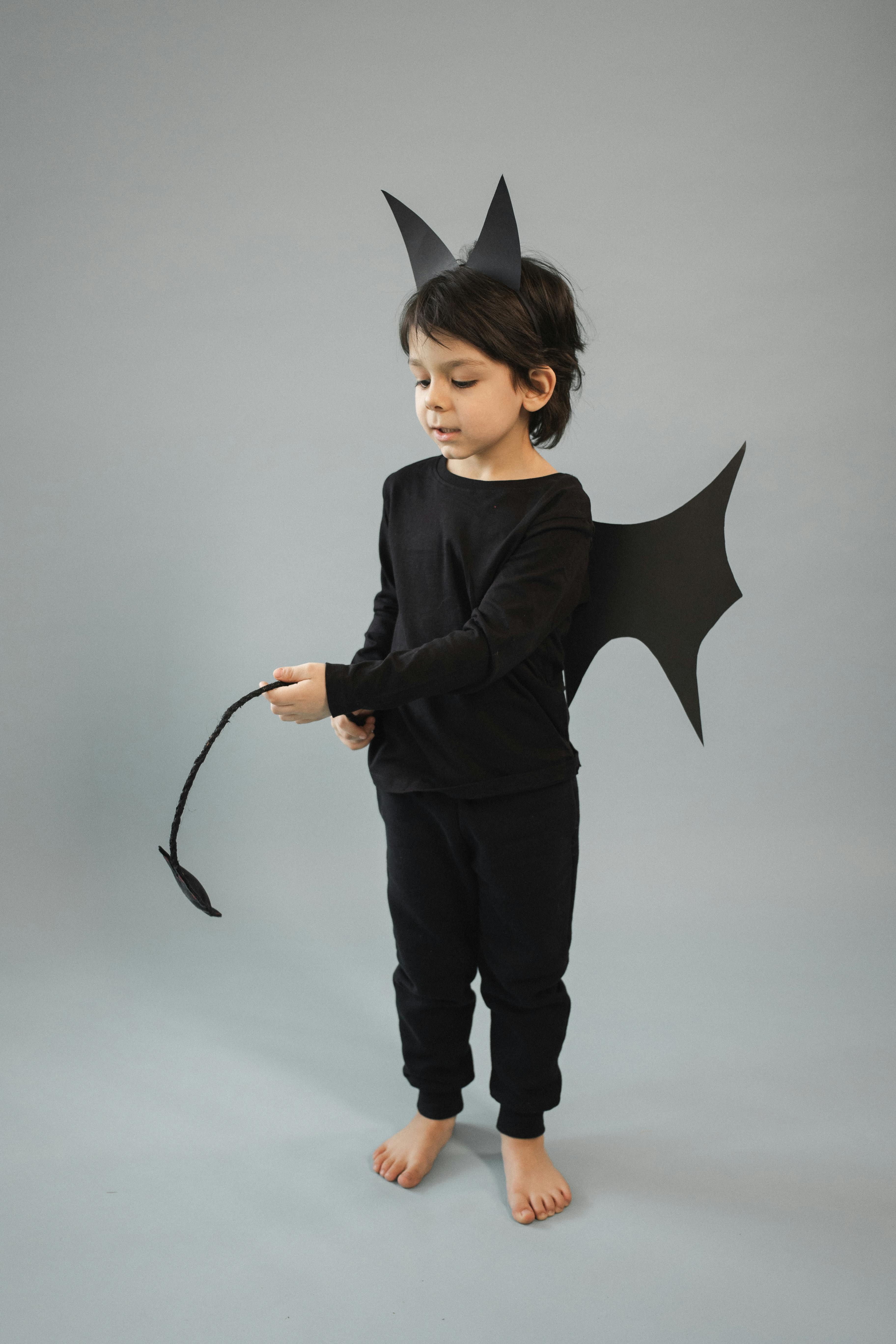 cute boy in bat costume