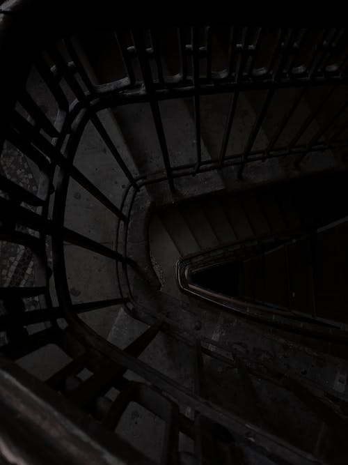 Dark stairway in residential building