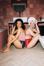 Two Girls Smiling and Having Fun
